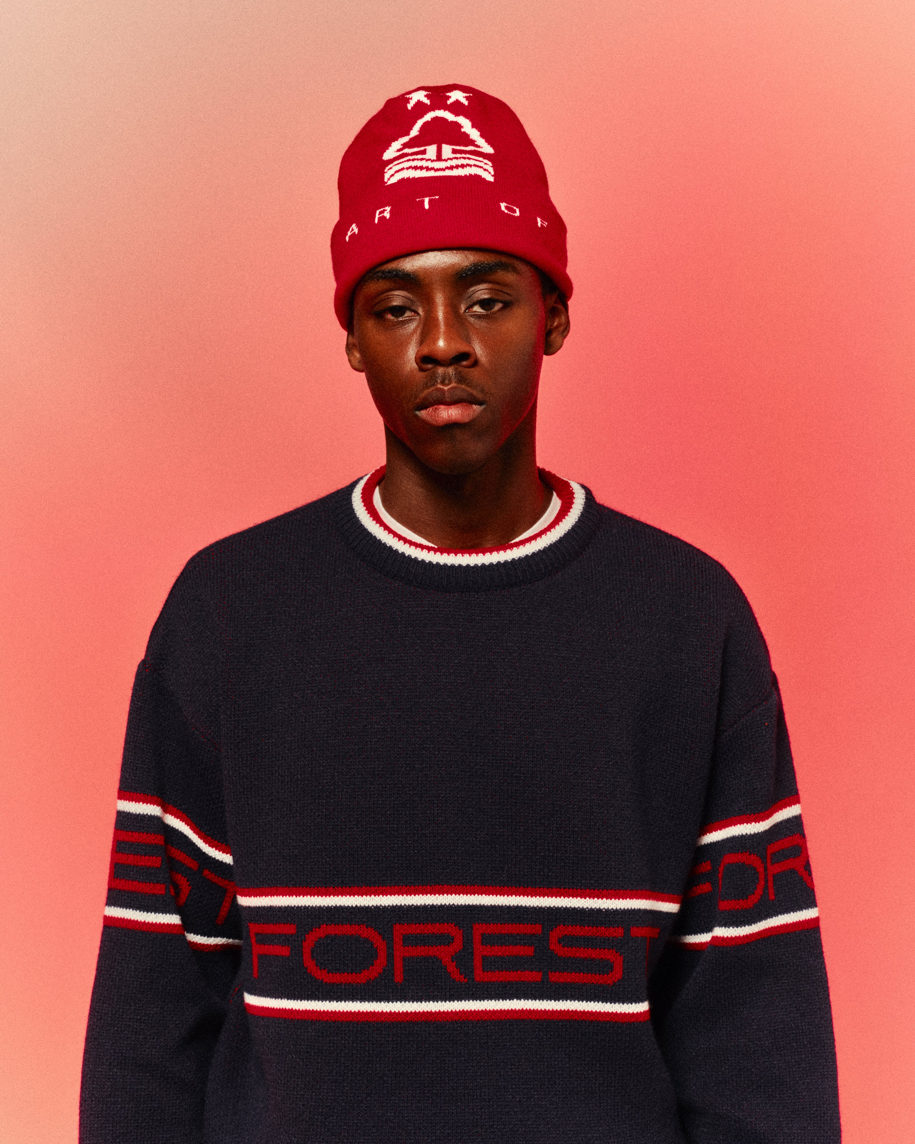 ART OF Forest Heritage Beanie | NFFC Red Knitted Football Accessories