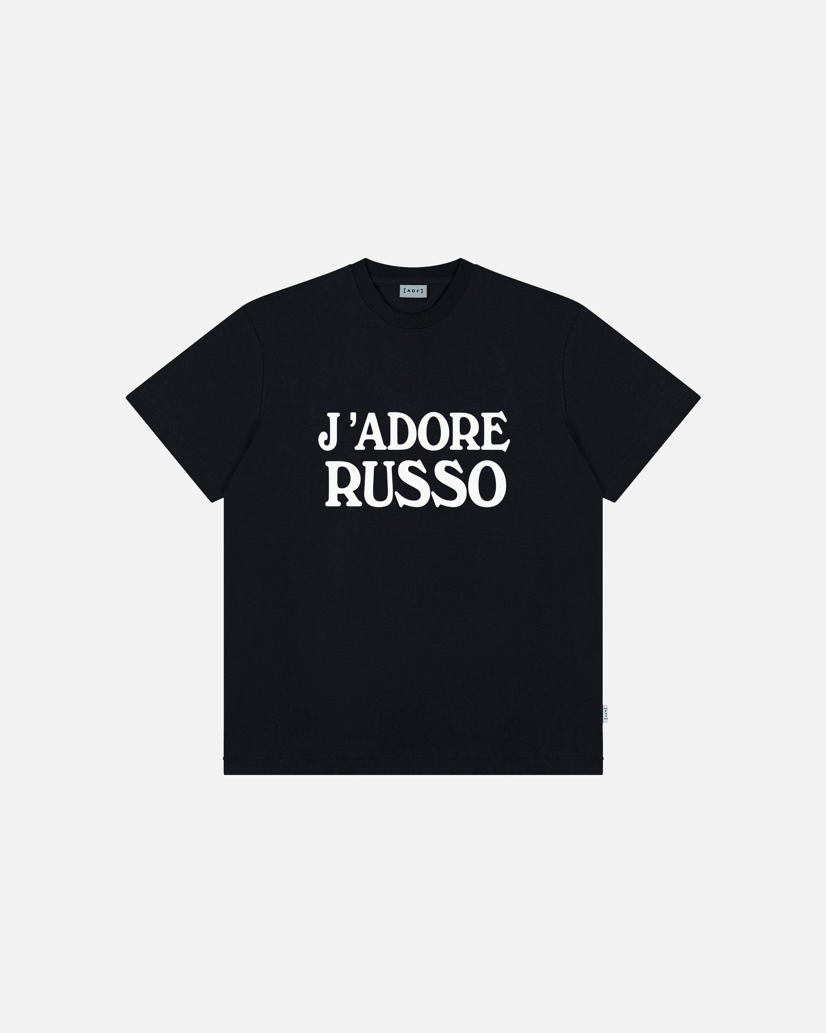 AOF J'adore Russo T-Shirt | Black Graphic Tee | Art of Football