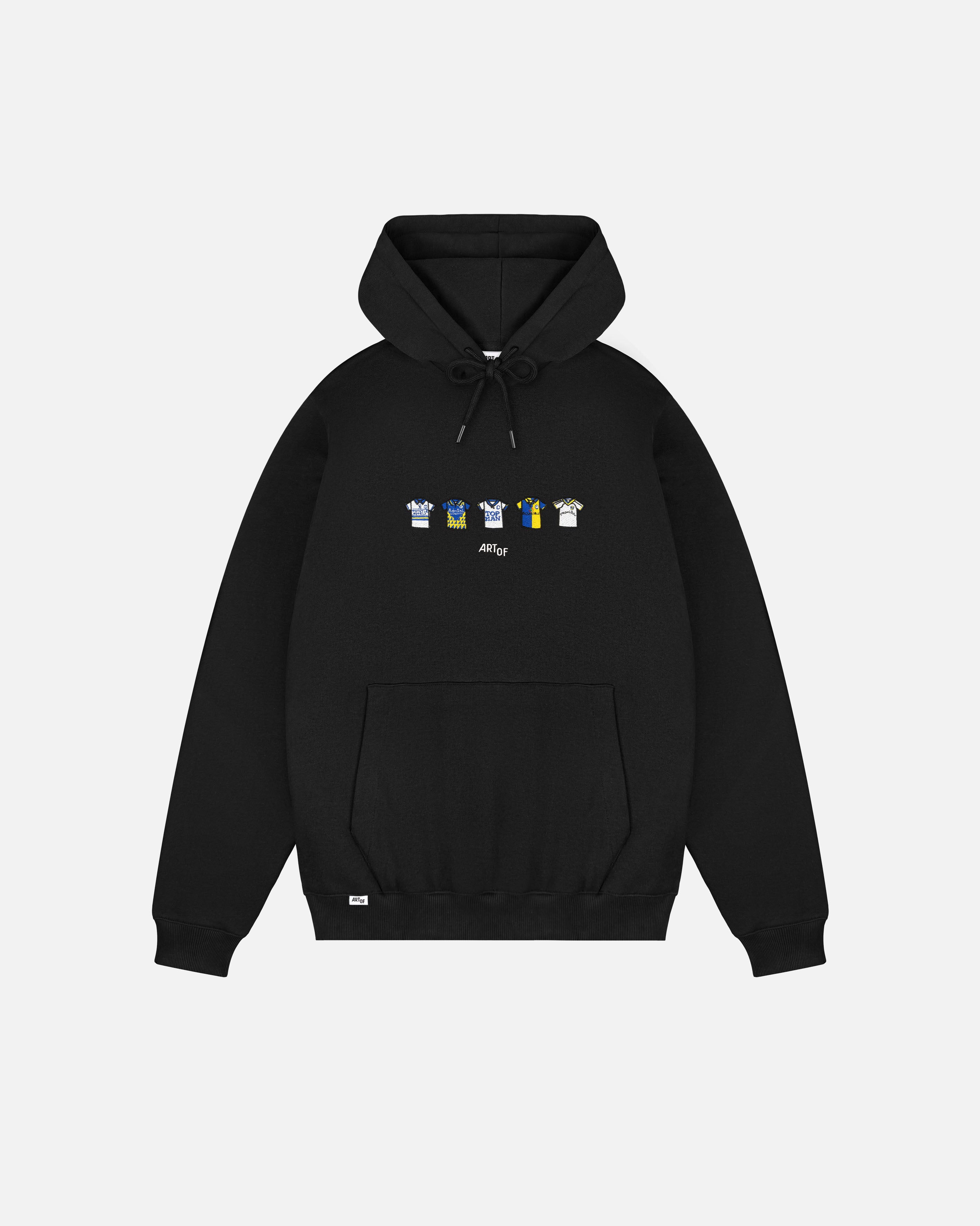 ART OF x Leeds Embroidered Classics Black Hoodie | LUFC Football Sweat