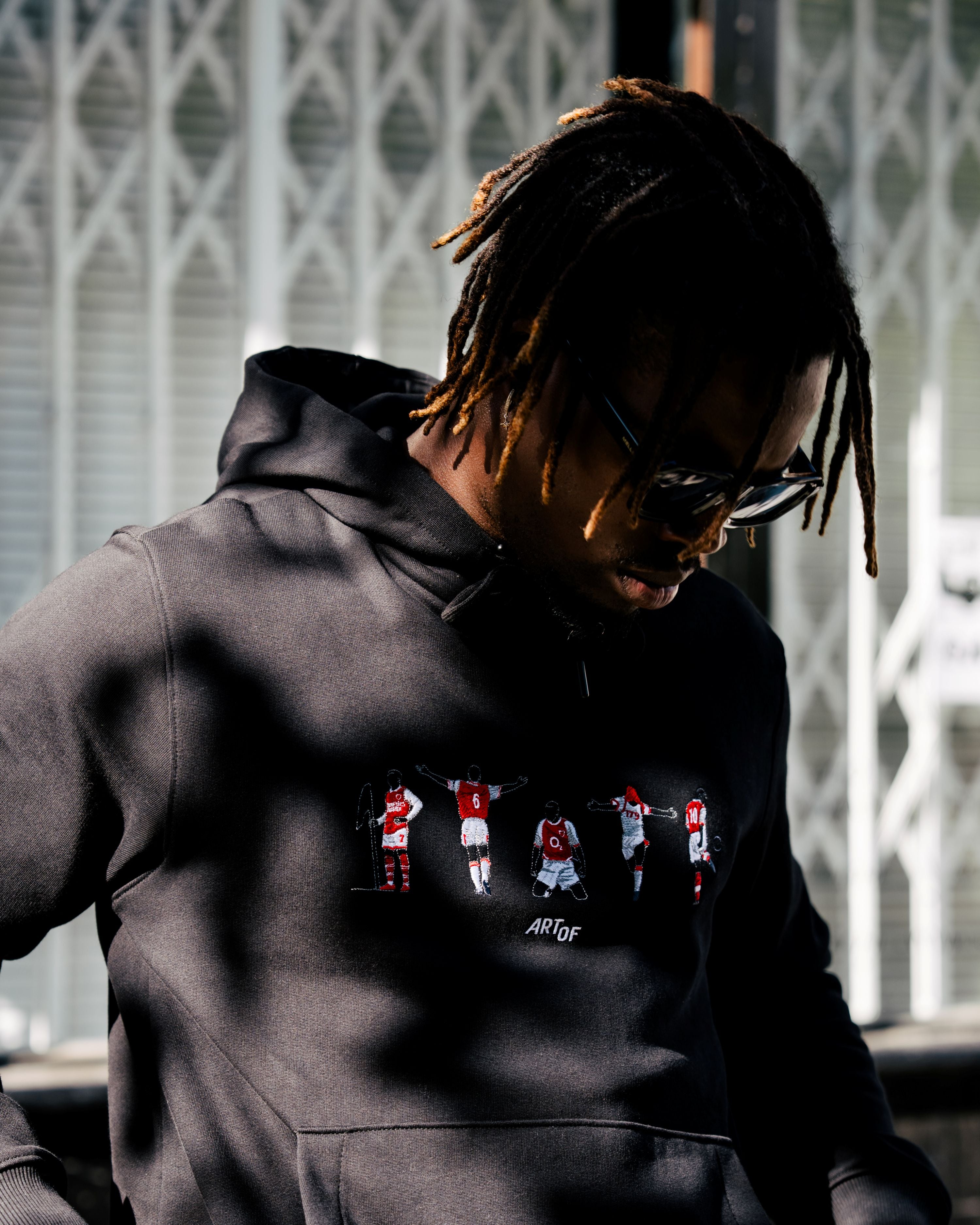 ART OF AFC Embroidered Icons Black Hoodie | Football Sweat