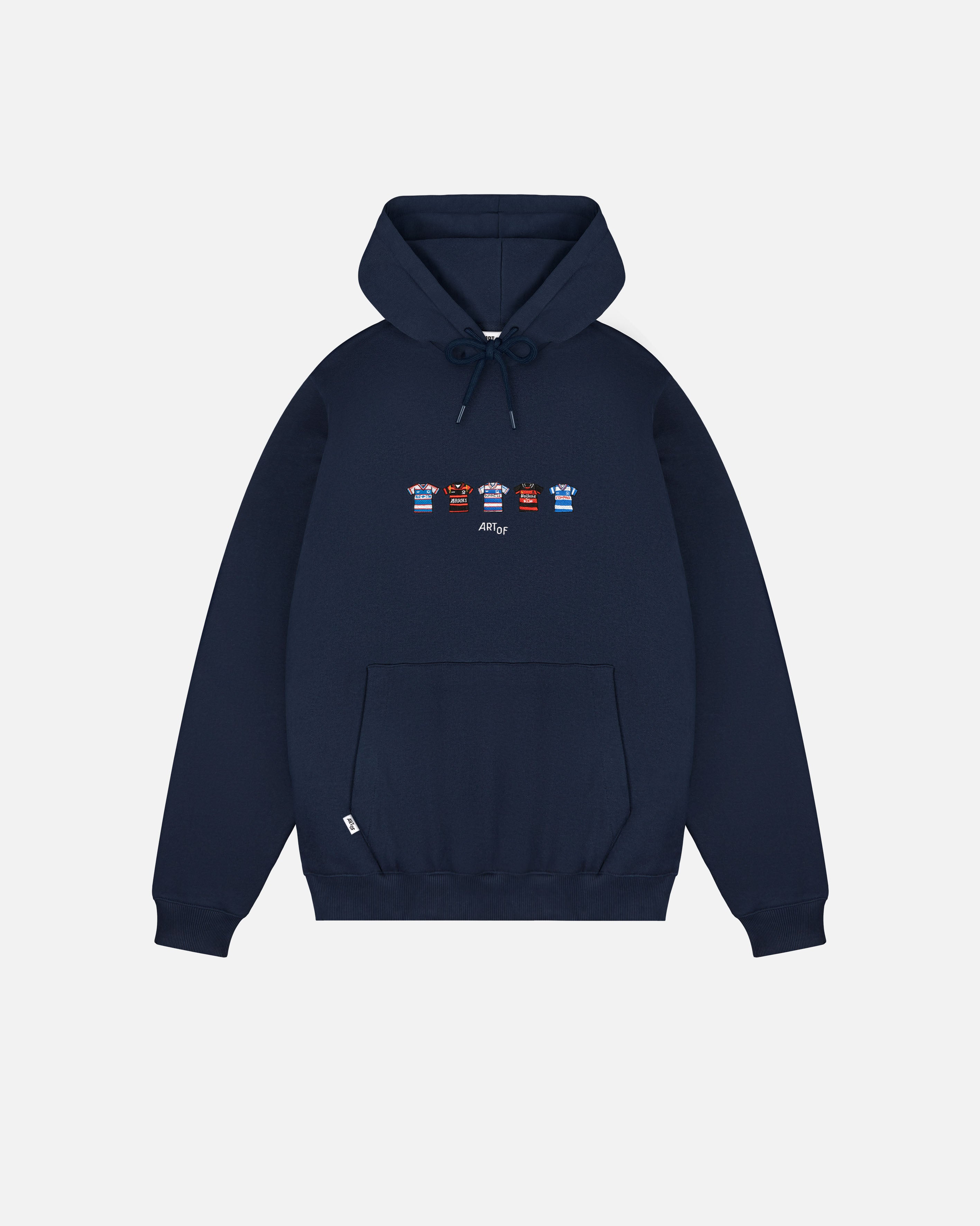 ART OF Football x QPR Embroidered Classics Navy Hoodie | AOF Sweat