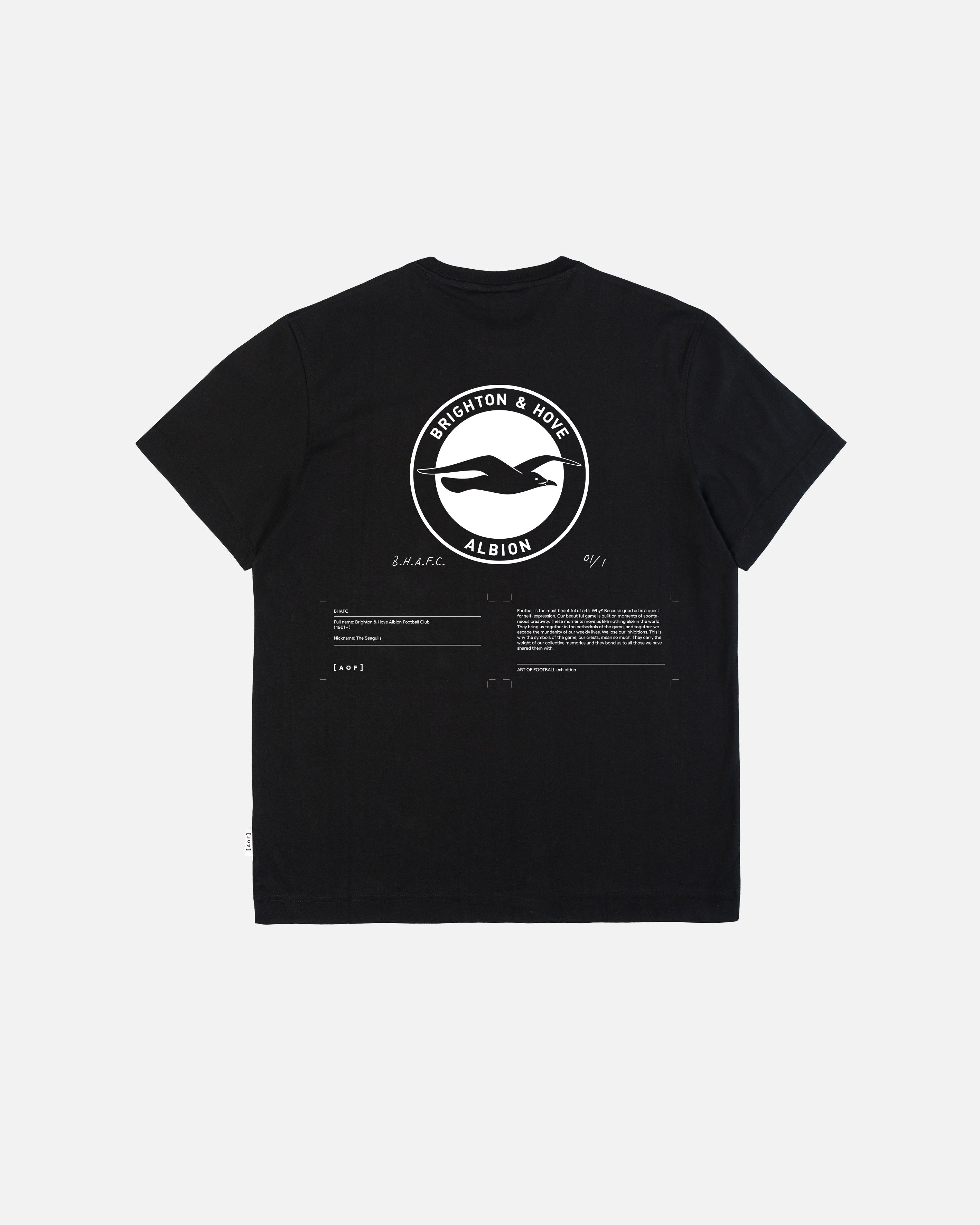 AOF x Brighton Exhibition Tee | Black Graphic T-shirt | Art of Football
