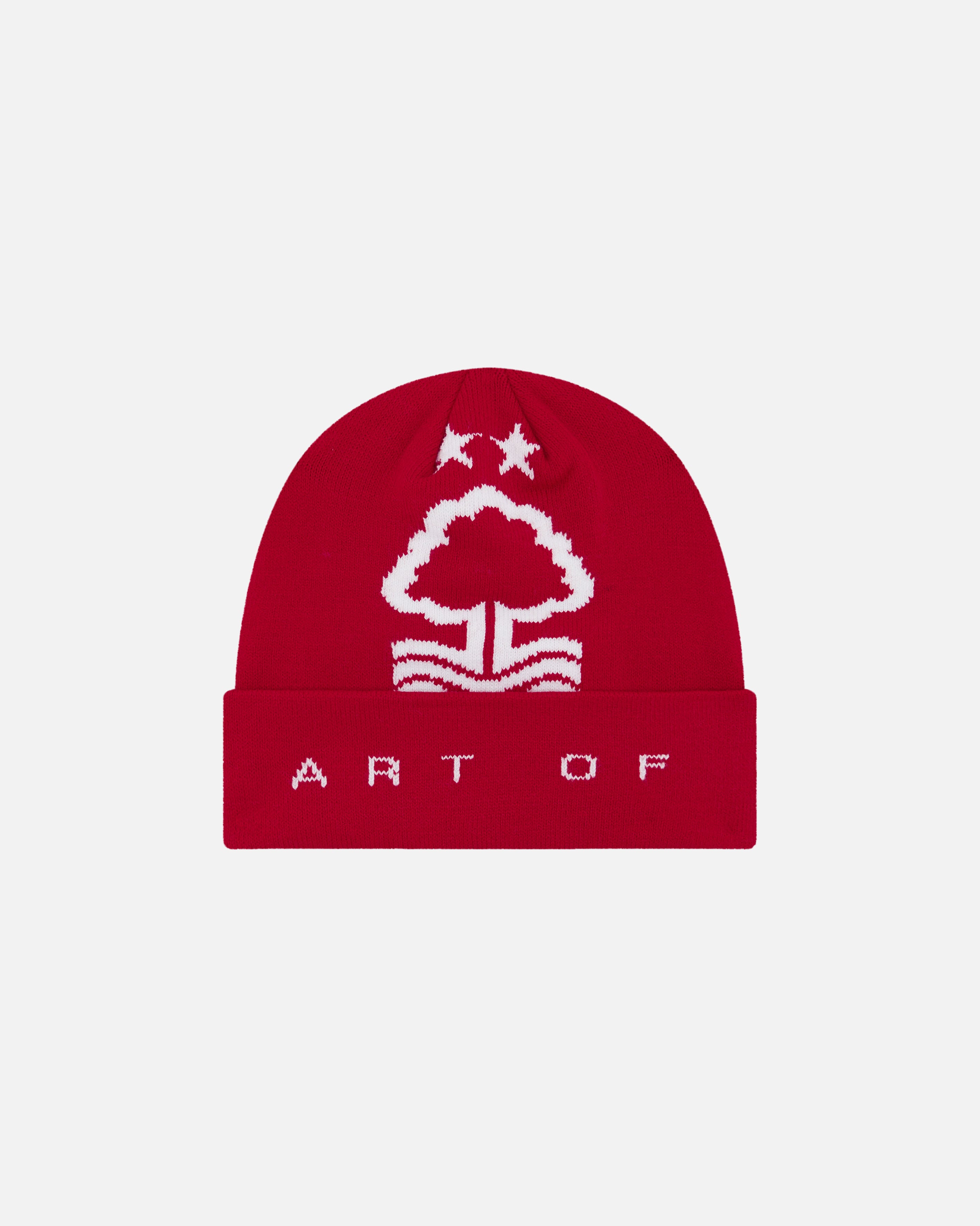 ART OF Forest Heritage Beanie | NFFC Red Knitted Football Accessories