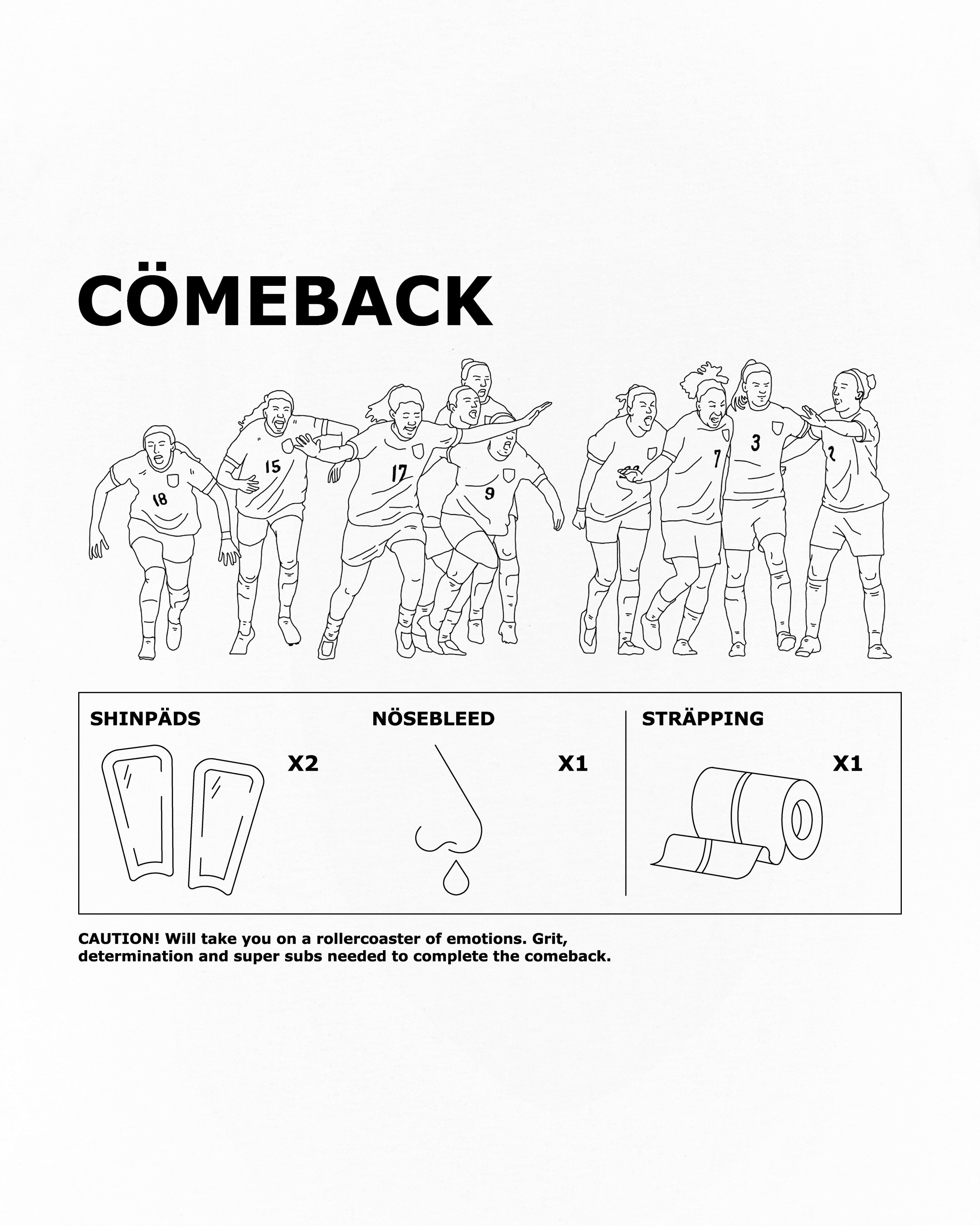 ART OF The Cömeback Tee | White Graphic Women's Football T-shirt