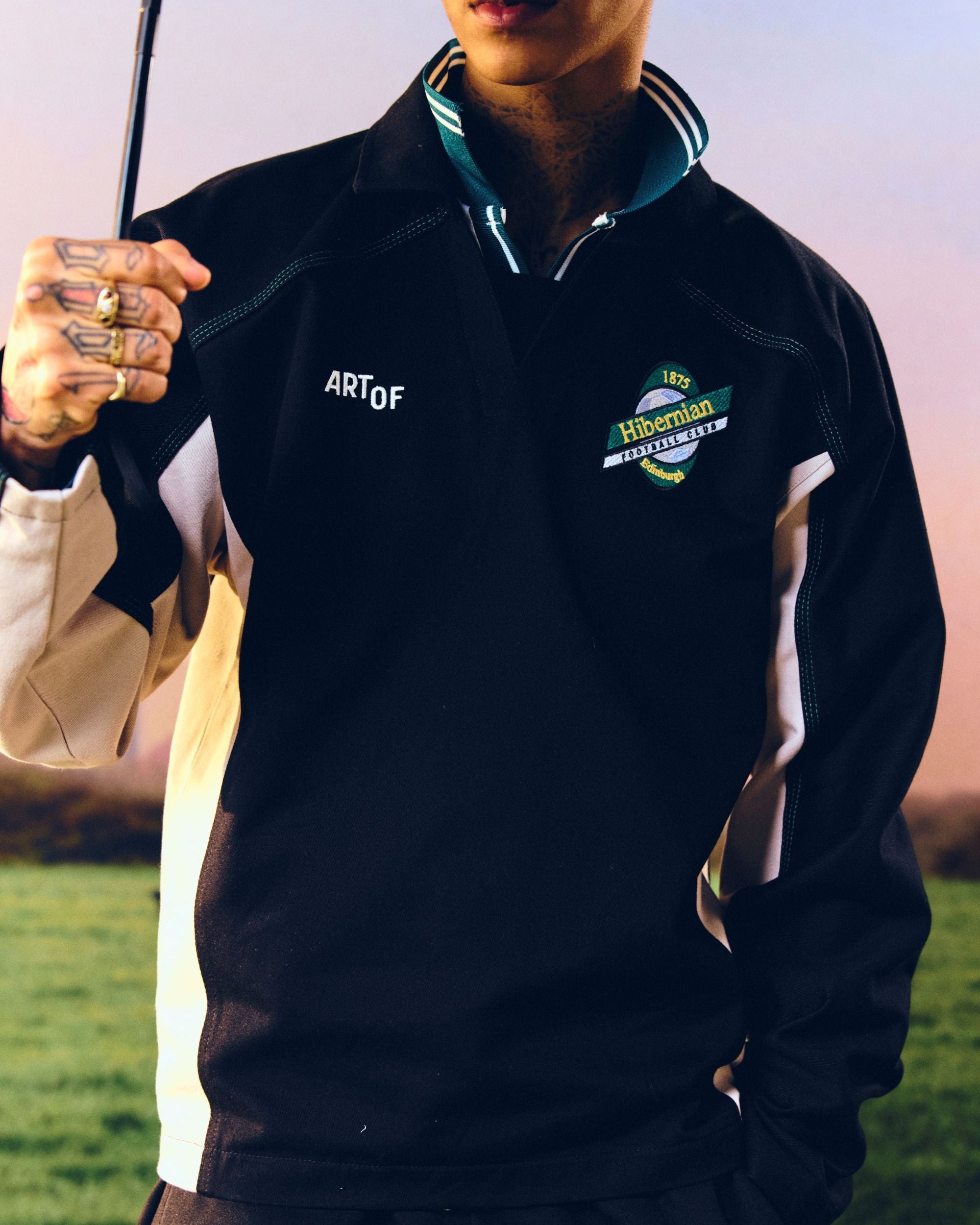 ART OF x Hibernian Drill Top | Long Sleeved Embroidered Football Merch