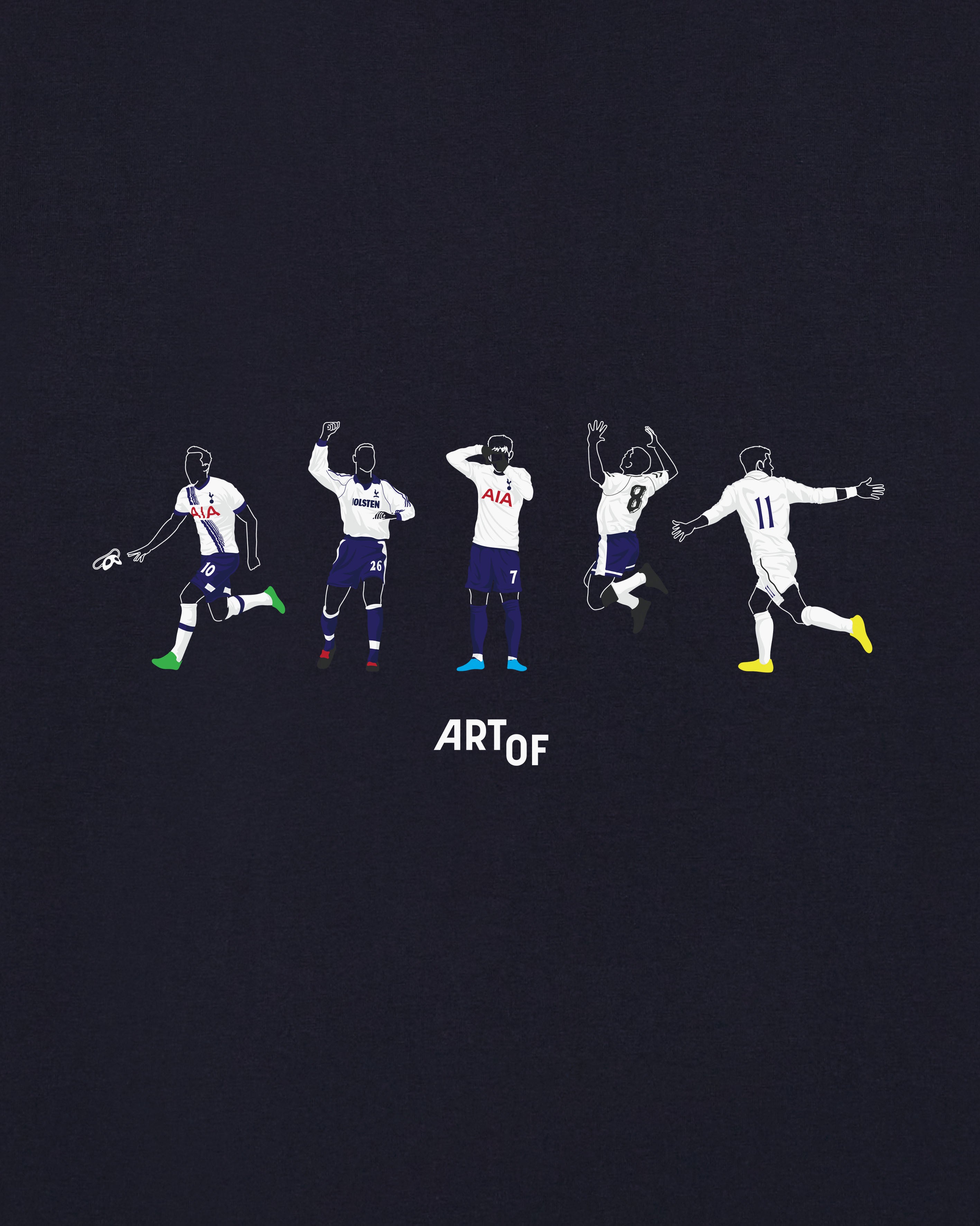 ART OF Spurs Printed Icons Tee | THFC Navy Graphic Football T-shirt